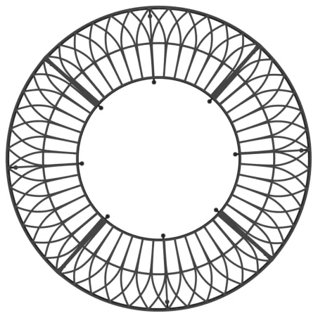 Banc circulaire tour d'arbre Ø160 cm Noir Acier