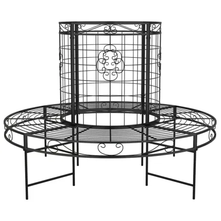Banc circulaire tour d'arbre Ø137 cm Noir Acier 2