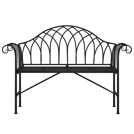 Banc de jardin 2 places 128 cm Noir Acier