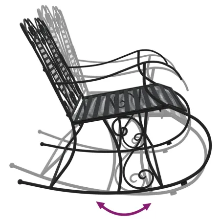 Banc à bascule 2 places 113 cm noir acier