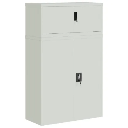 Classeur gris clair 90x40x145 cm acier 2
