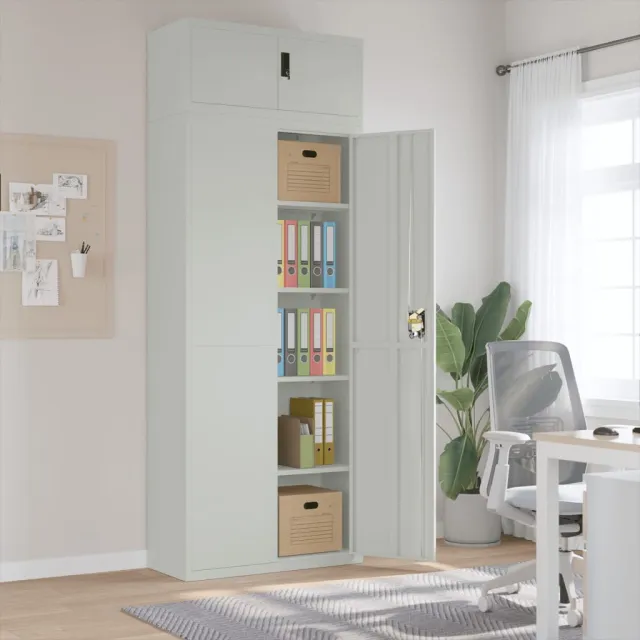 Classeur gris clair 90x40x240 cm acier