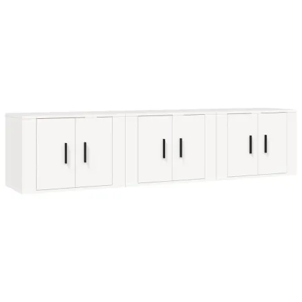 Meubles TV muraux 3 pcs blanc 57x34,5x40 cm 2