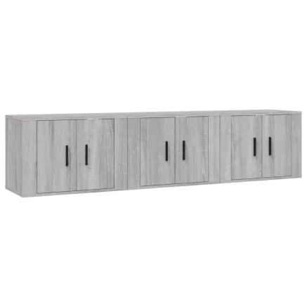 Meubles TV muraux 3 pcs sonoma gris 57x34,5x40 cm 2