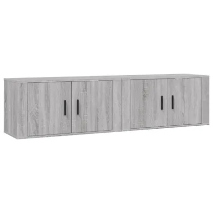 Meubles TV muraux 2 pcs sonoma gris 80x34,5x40 cm 2