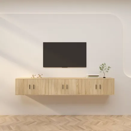 Meubles TV muraux 3 pcs chêne sonoma 80x34,5x40 cm