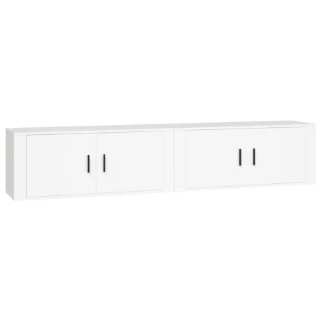 Meubles TV muraux 2 pcs blanc 100x34,5x40 cm
