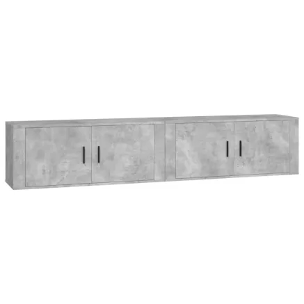 Meubles TV muraux 2 pcs gris béton 100x34,5x40 cm 2