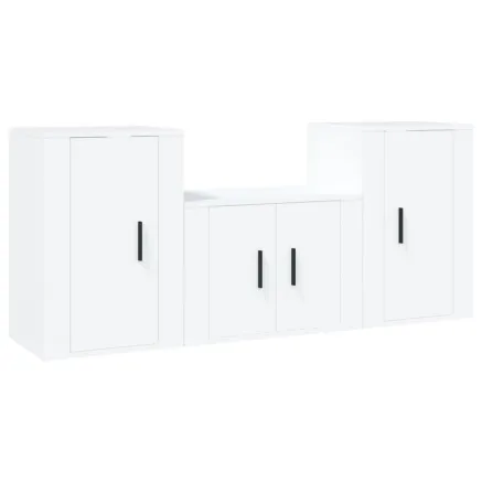 Ensemble de meubles TV 3 pcs Blanc Bois d'ingénierie 2