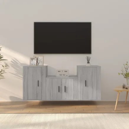 Ensemble de meubles TV 3 pcs Sonoma gris Bois d'ingénierie