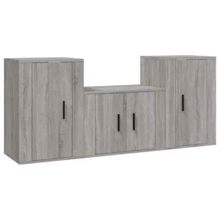 Ensemble de meubles TV 3 pcs Sonoma gris Bois d'ingénierie 2