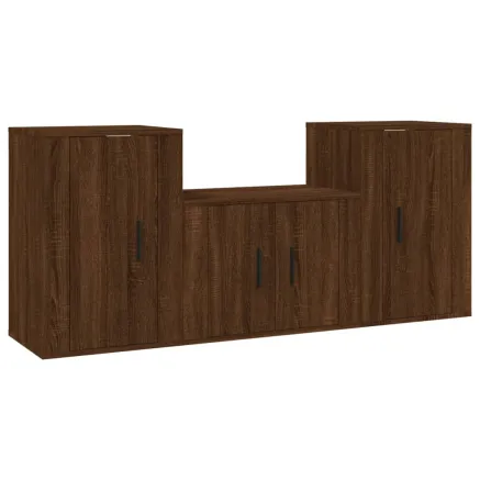 Ensemble de meubles TV 3 pcs Chêne marron Bois d'ingénierie 2