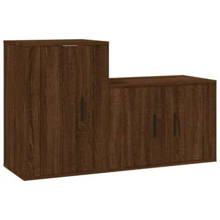 Ensemble de meubles TV 2 pcs Chêne marron Bois d'ingénierie 2