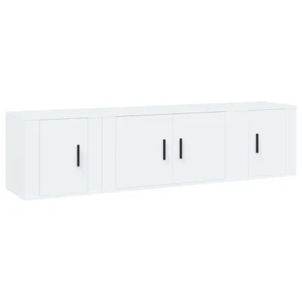 Ensemble de meubles TV 3 pcs Blanc Bois d'ingénierie 2