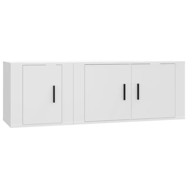 Ensemble de meubles TV 2 pcs Blanc Bois d'ingénierie