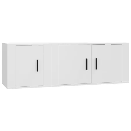 Ensemble de meubles TV 2 pcs Blanc Bois d'ingénierie