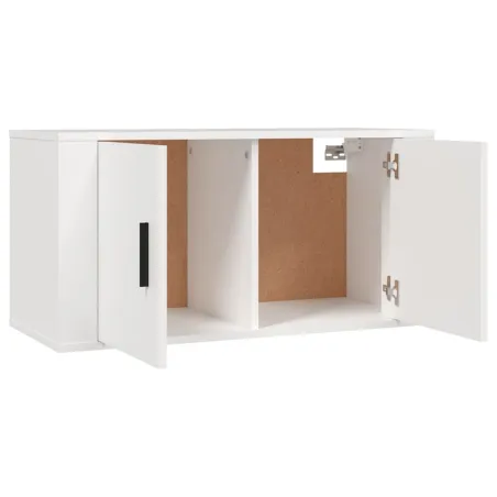 Ensemble de meubles TV 2 pcs Blanc Bois d'ingénierie