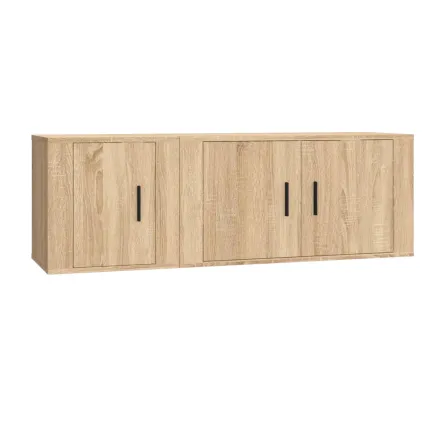 Ensemble de meubles TV 2 pcs chêne sonoma bois d'ingénierie 2