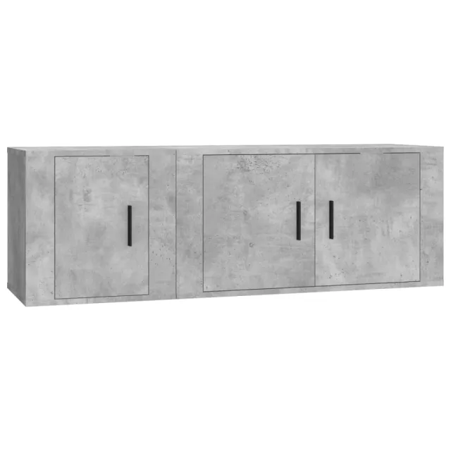 Ensemble de meubles TV 2 pcs gris béton bois d'ingénierie