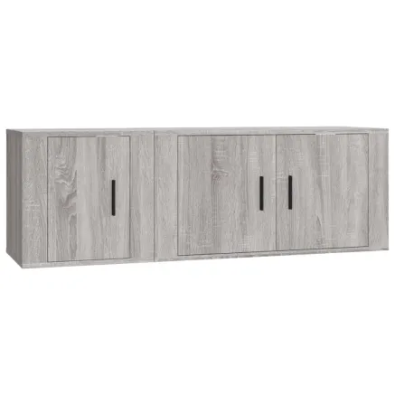 Ensemble de meubles TV 2 pcs Sonoma gris Bois d'ingénierie 2
