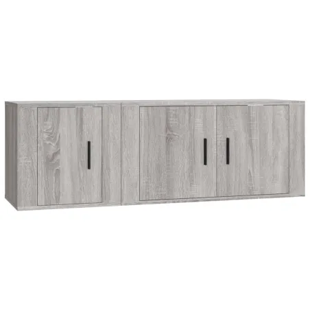 Ensemble de meubles TV 2 pcs Sonoma gris Bois d'ingénierie