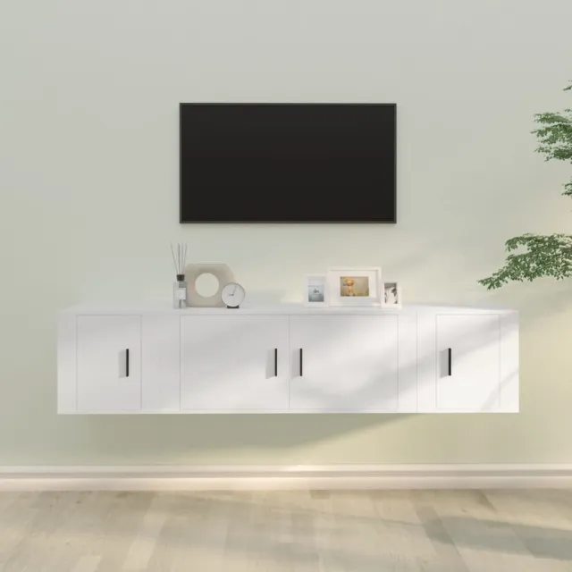 Ensemble de meubles TV 3 pcs Blanc Bois d'ingénierie