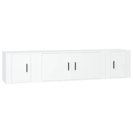 Ensemble de meubles TV 3 pcs Blanc Bois d'ingénierie 2