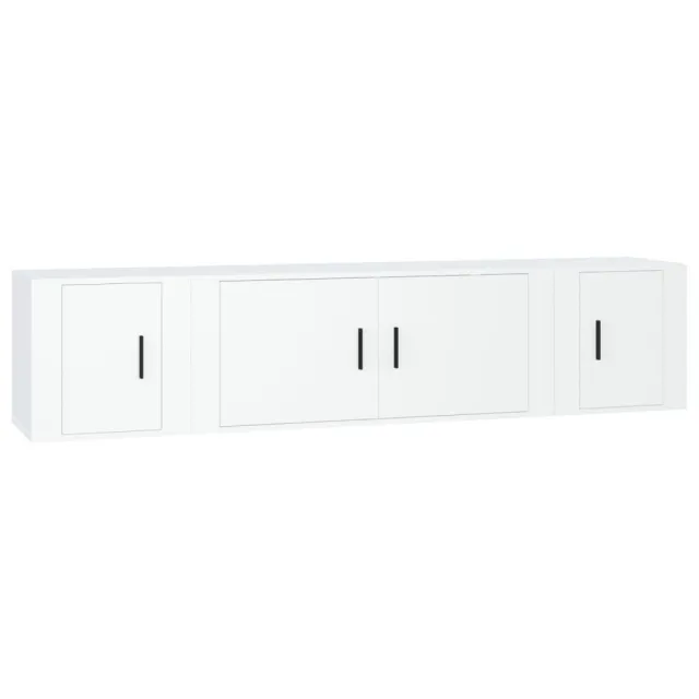 Ensemble de meubles TV 3 pcs Blanc Bois d'ingénierie