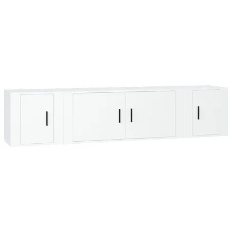 Ensemble de meubles TV 3 pcs Blanc Bois d'ingénierie