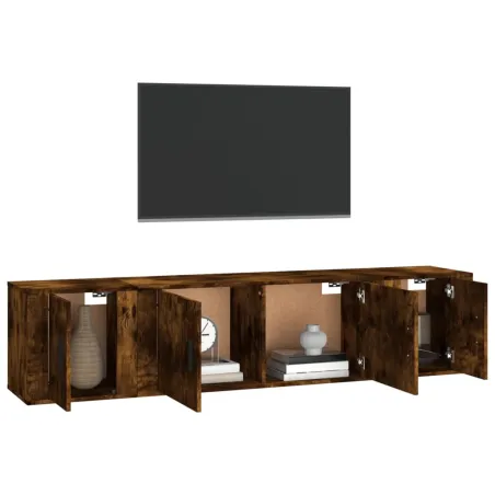 Ensemble de meubles TV 3 pcs Chêne fumé Bois d'ingénierie