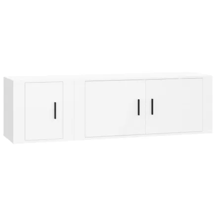 Ensemble de meubles TV 2 pcs Blanc Bois d'ingénierie 2