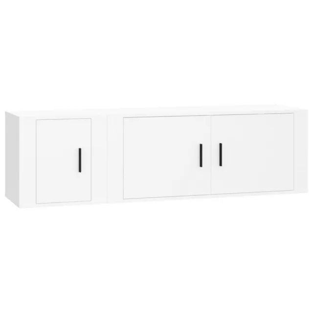 Ensemble de meubles TV 2 pcs Blanc Bois d'ingénierie