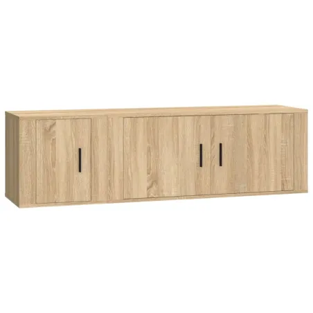 Ensemble de meubles TV 2 pcs chêne sonoma bois d'ingénierie