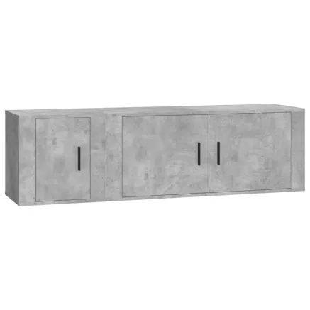 Ensemble de meubles TV 2 pcs gris béton bois d'ingénierie 2