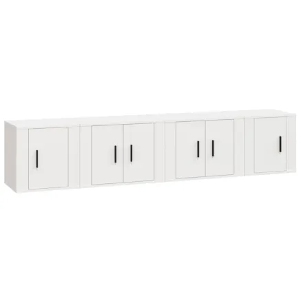 Ensemble de meubles TV 4 pcs Blanc Bois d'ingénierie 2