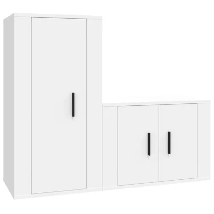 Ensemble de meubles TV 2 pcs Blanc Bois d'ingénierie 2