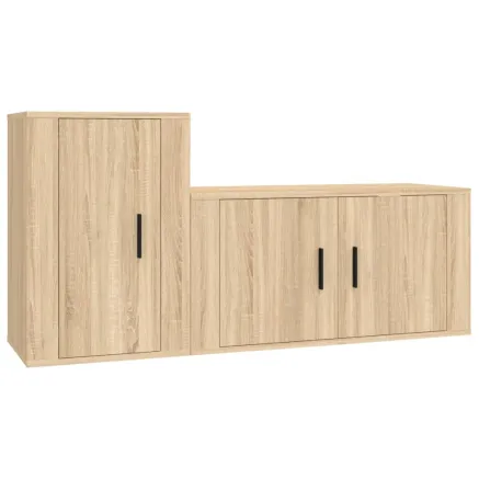 Ensemble de meubles TV 2 pcs chêne sonoma bois d'ingénierie 2