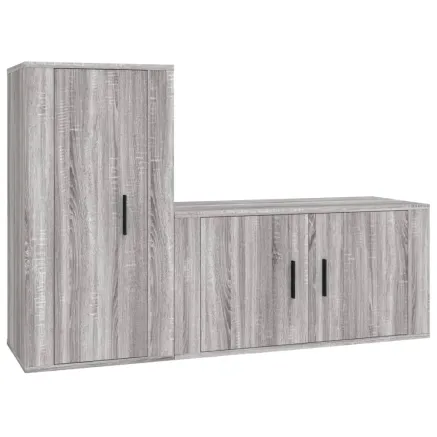 Ensemble de meubles TV 2 pcs Sonoma gris Bois d'ingénierie 2