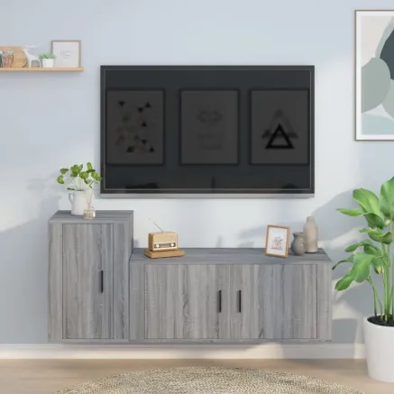 Ensemble de meubles TV 2 pcs Sonoma gris Bois d'ingénierie