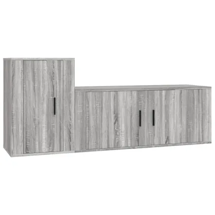 Ensemble de meubles TV 2 pcs Sonoma gris Bois d'ingénierie 2