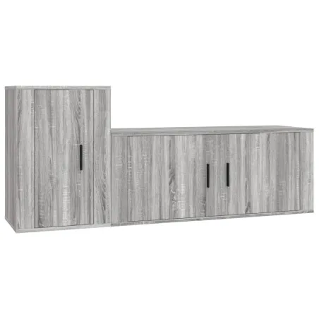 Ensemble de meubles TV 2 pcs Sonoma gris Bois d'ingénierie