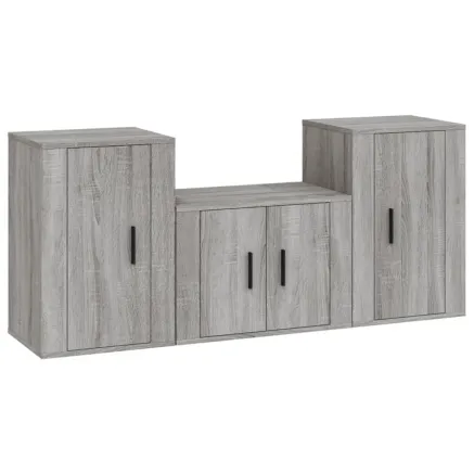 Ensemble de meubles TV 3 pcs Sonoma gris Bois d'ingénierie 2