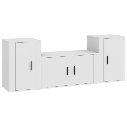 Ensemble de meubles TV 3 pcs Blanc Bois d'ingénierie 2