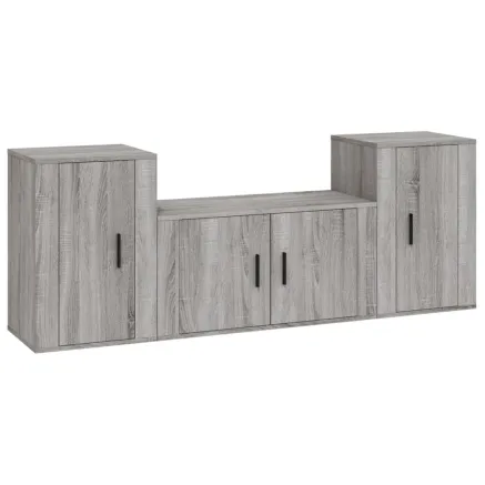 Ensemble de meubles TV 3 pcs Sonoma gris Bois d'ingénierie 2