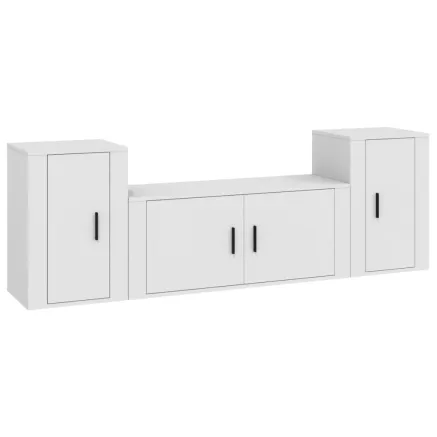Ensemble de meubles TV 3 pcs Blanc Bois d'ingénierie 2