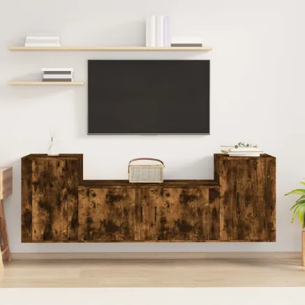 Ensemble de meubles TV 3 pcs Chêne fumé Bois d'ingénierie