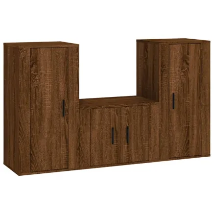 Ensemble de meubles TV 3 pcs Chêne marron Bois d'ingénierie 2