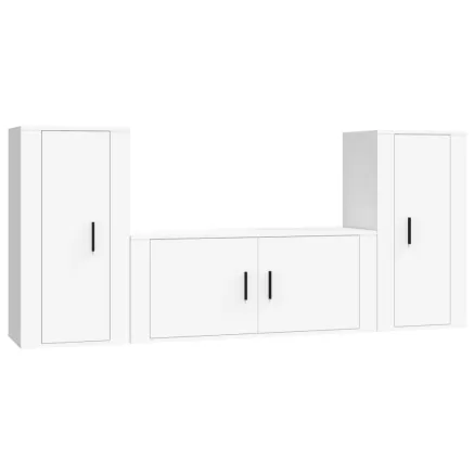 Ensemble de meubles TV 3 pcs Blanc Bois d'ingénierie 2