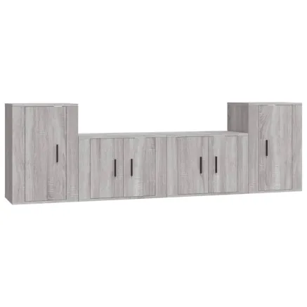 Ensemble de meubles TV 4 pcs Sonoma gris Bois d'ingénierie 2