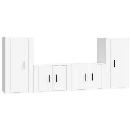 Ensemble de meubles TV 4 pcs Blanc Bois d'ingénierie 2